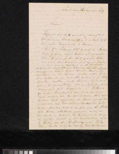 Letter to Christiaan Immerzeel
