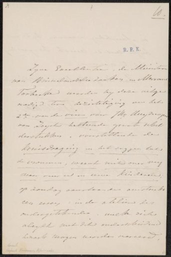 Letter to Johan Rudolf Thorbecke