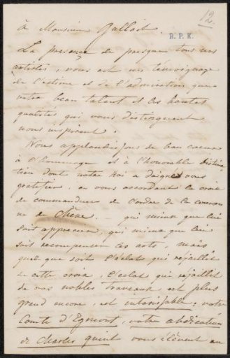 Letter to Louis Gallait