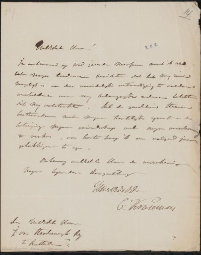 Letter to Jan van Harderwijk