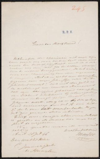 Letter to Christiaan Immerzeel