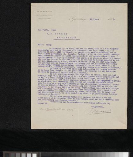 Letter to Max Dittmar Henkel