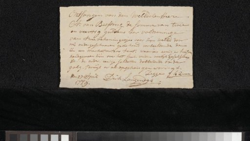 Receipt for Aernout van Beeftingh