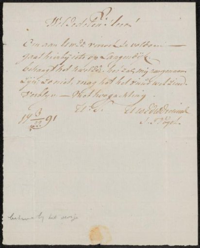 Letter to Aernout van Beeftingh