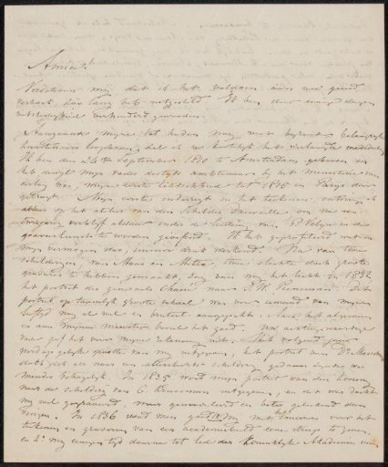 Letter to Christiaan Immerzeel