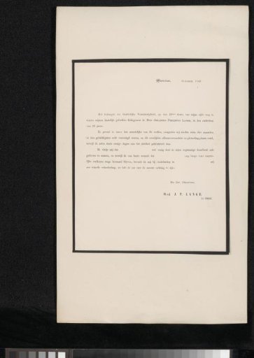 Death notice concerning Johannes Philippus Lange