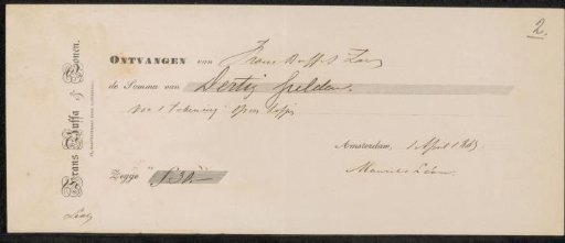 Receipt for Maurits Leon