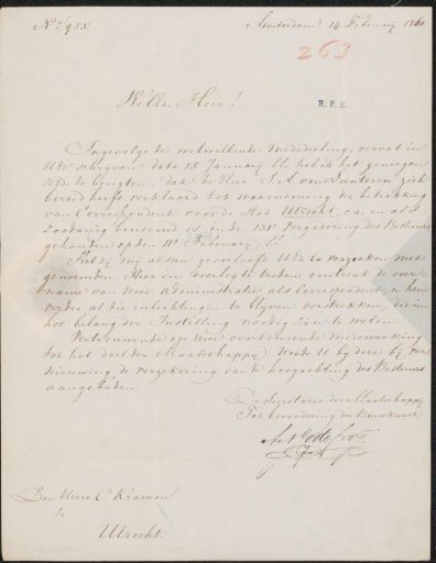 Letter to Christiaan Kramm