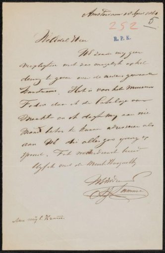 Letter to Christiaan Kramm