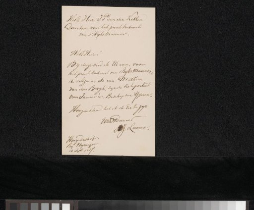 Letter to Johan Philip van der Kellen