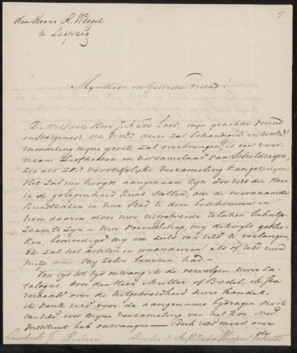 Letter to Rudolph Weigel