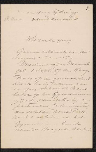 Letter to Pieter Haverkorn van Rijsewijk