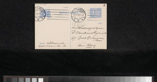 Postcard to Pieter Haverkorn van Rijsewijk