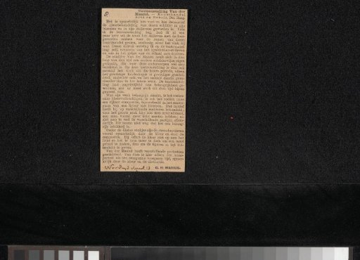 Newspaper clipping concerning Marinus van der Maarel