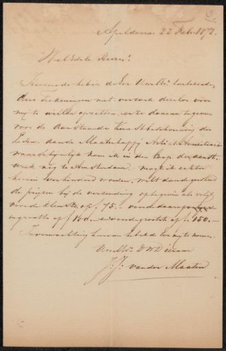 Letter to Frans Buffa and Sons