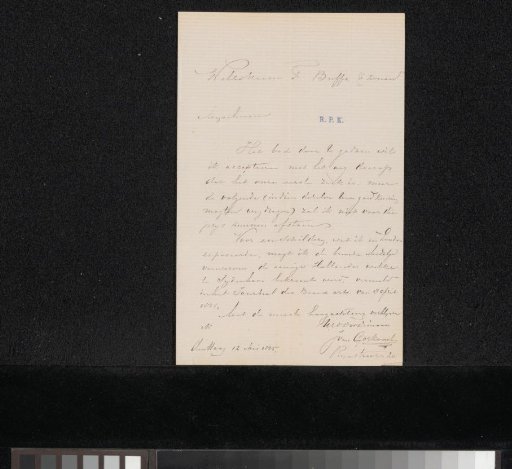 Letter to Frans Buffa en Zonen
