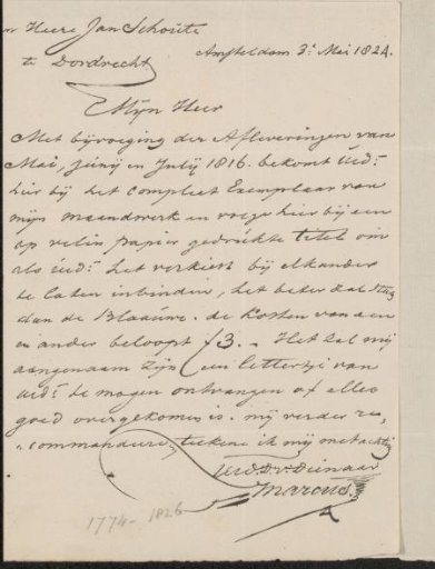 Letter to Jan Schouten (poet)