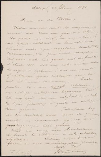 Letter to Philip van der Kellen