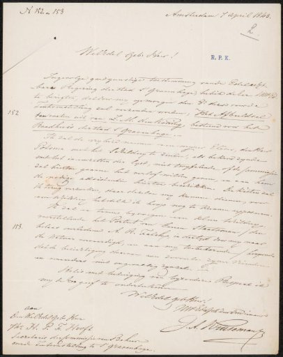 Letter to Jonkheer H.P.F. Hooft