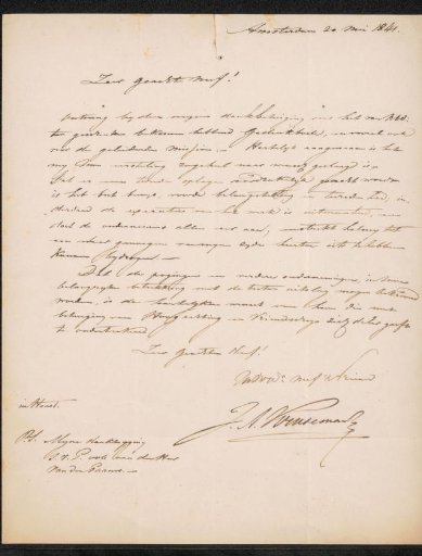 Letter to Arie Cornelis Kruseman