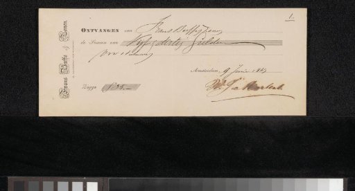Receipt for Willem Johann Martens
