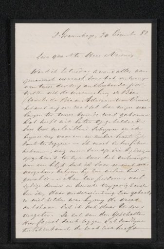 Letter to Johan Philip van der Kellen