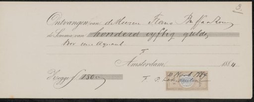 Receipt for François Pieter ter Meulen