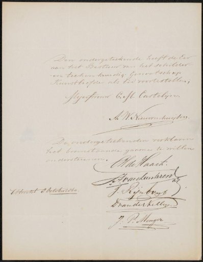 Letter to the Board of the Genootschap Kunstliefde