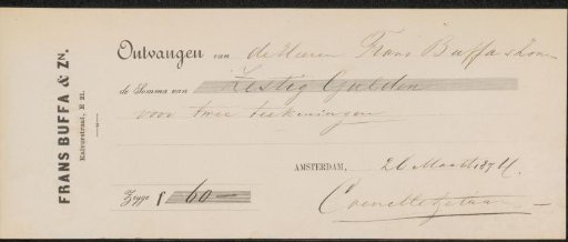 Receipt for Coen Metzelaar