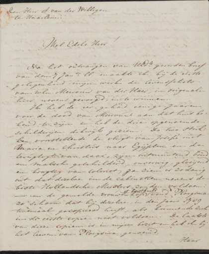 Letter to Adriaan van der Willigen