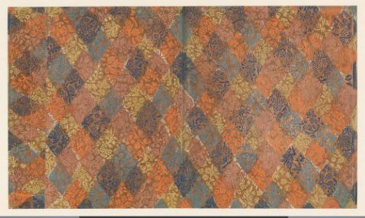 Sheet with a scattered pattern of twigs with flowers and fruits