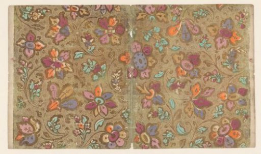 Sheet with a scattered pattern of flowers on a spotted ground