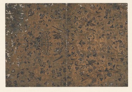 Sheet with a baldachin, birds, and strapwork