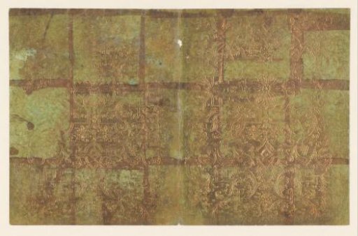 Sheet with vines, strapwork, and grape clusters