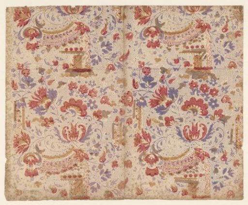 Sheet with a scattered pattern of flowers on a dotted ground