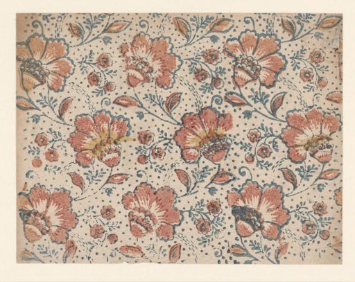 Sheet with a pattern of flowers on a dotted ground
