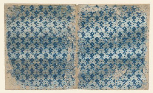 Sheet with scattered pattern of flower on continuous line background