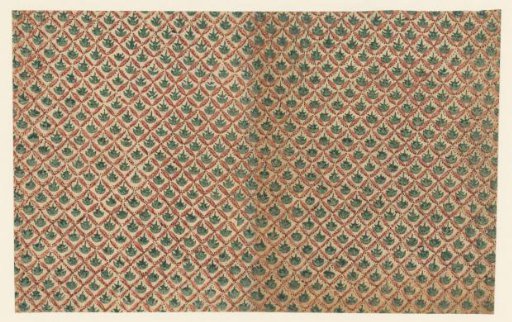 Sheet with diamond pattern of leaf motif