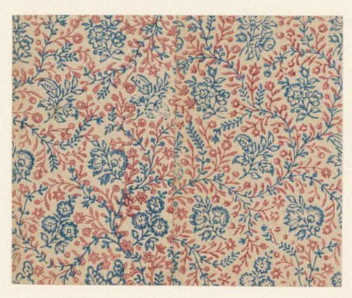 Sheet with scattered pattern of leaf vines with flowers