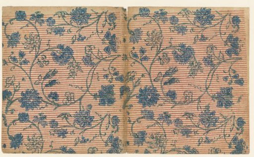 Sheet with thorny floral scrolls on a continuous line background