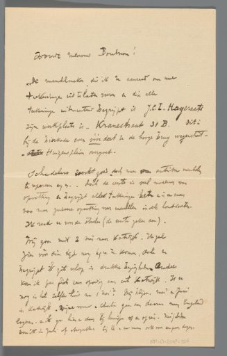 Letter to Jeannette Bouman-Stuyling de Lange