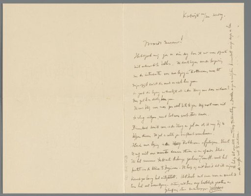 Letter to Jeannette Bouman-Stuyling de Lange