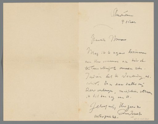 Letter to Jeannette Bouman-Stuyling de Lange