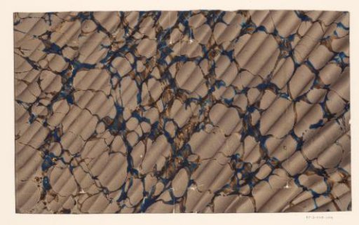 Right-shadow marble in brown, blue and dark brown