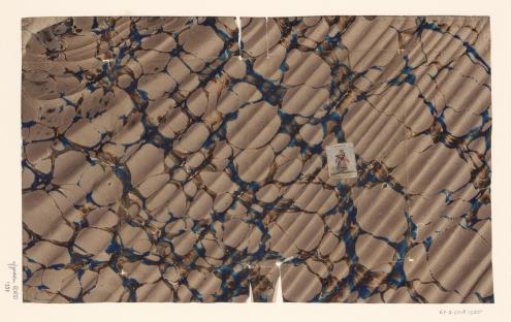 Right-shadow marble in brown, blue and dark brown
