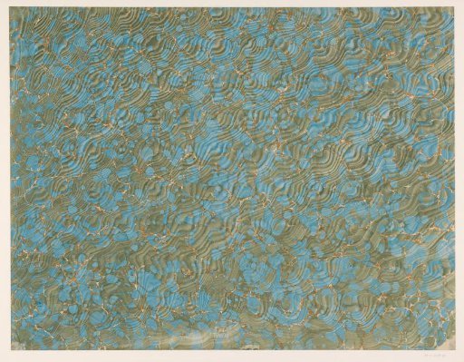 Moiré marble in blue, green and gold