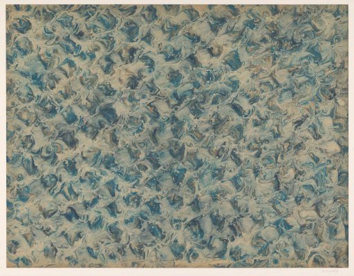 Fantasy marbling in various shades of blue and brown