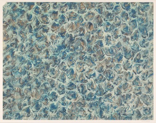 Fantasy marbling in various shades of blue and brown