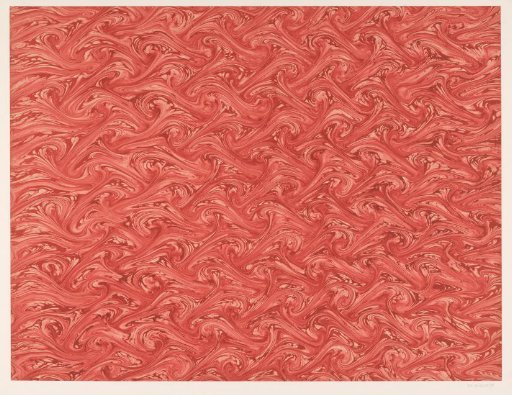 Fantasy marbling in various shades of red