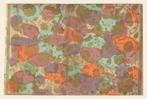 Sheet with Birds Among Vines with Flowers and Fruit